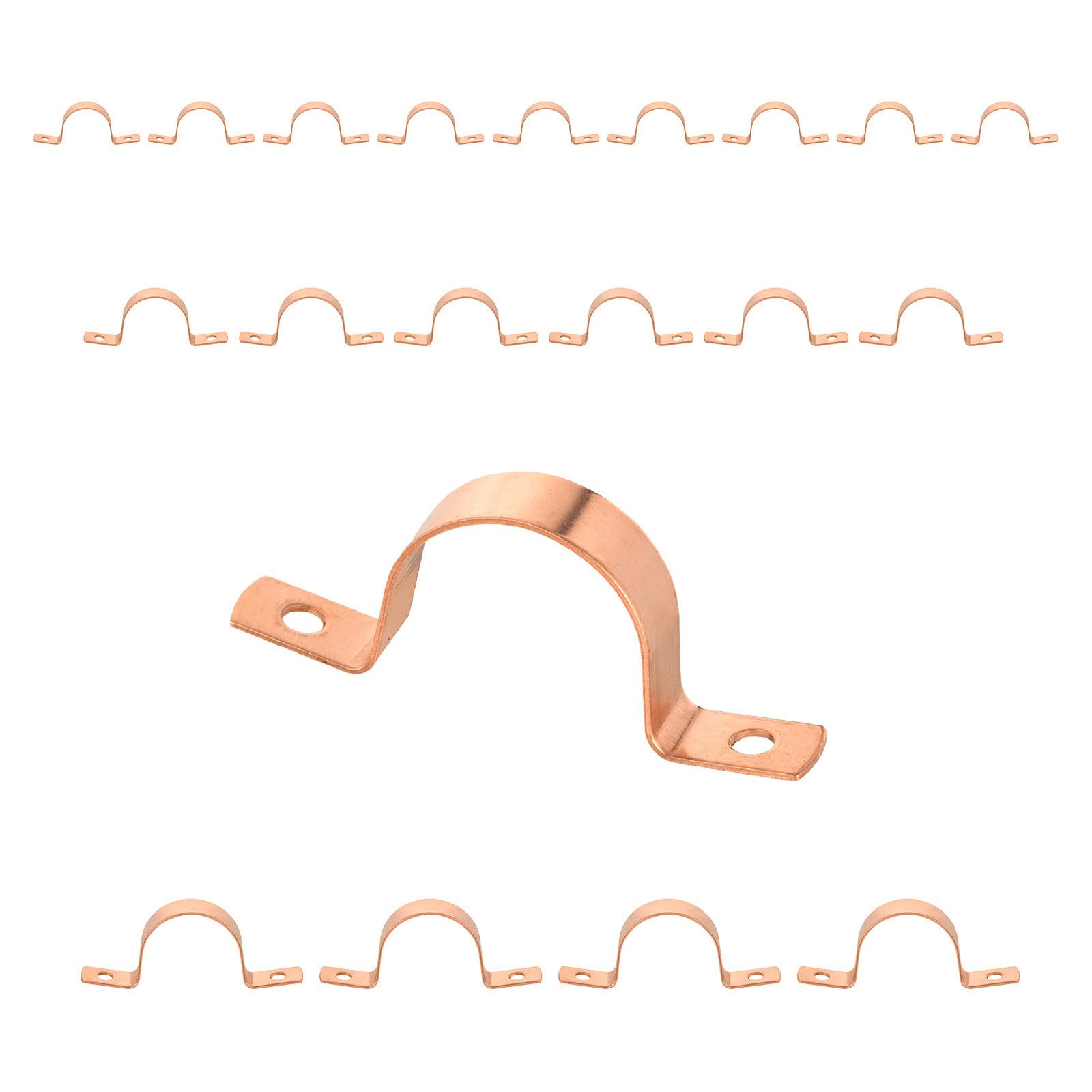 (Pack of 30) Foskan 3/4" C Copper Two Hole Clamp, Copper Plumbing Fittings with Sweat Solder Connection