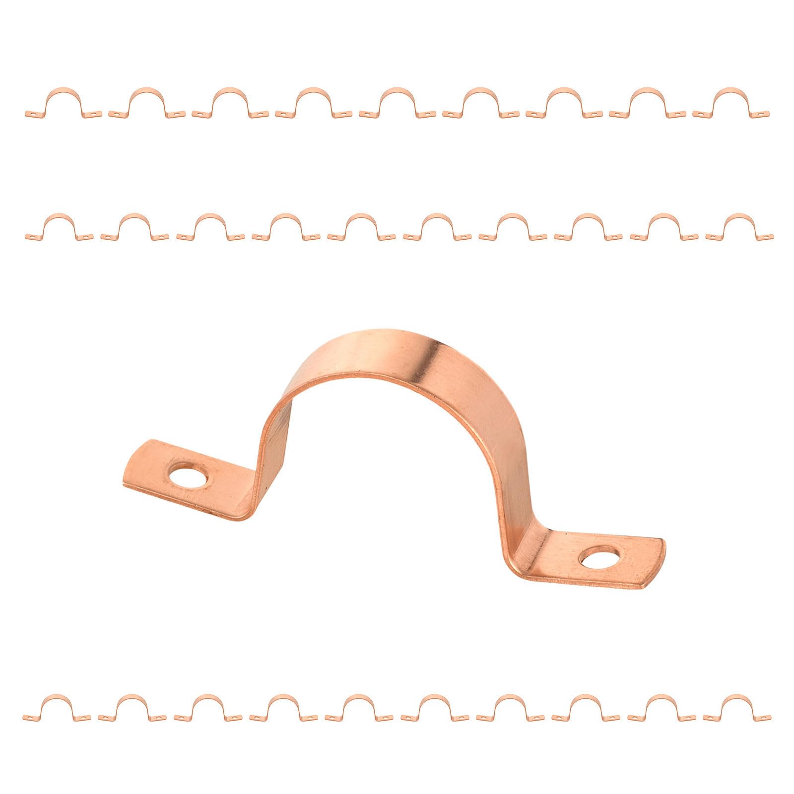 (Pack of 30) Foskan 3/4" C Copper Two Hole Clamp, Copper Plumbing Fittings with Sweat Solder Connection
