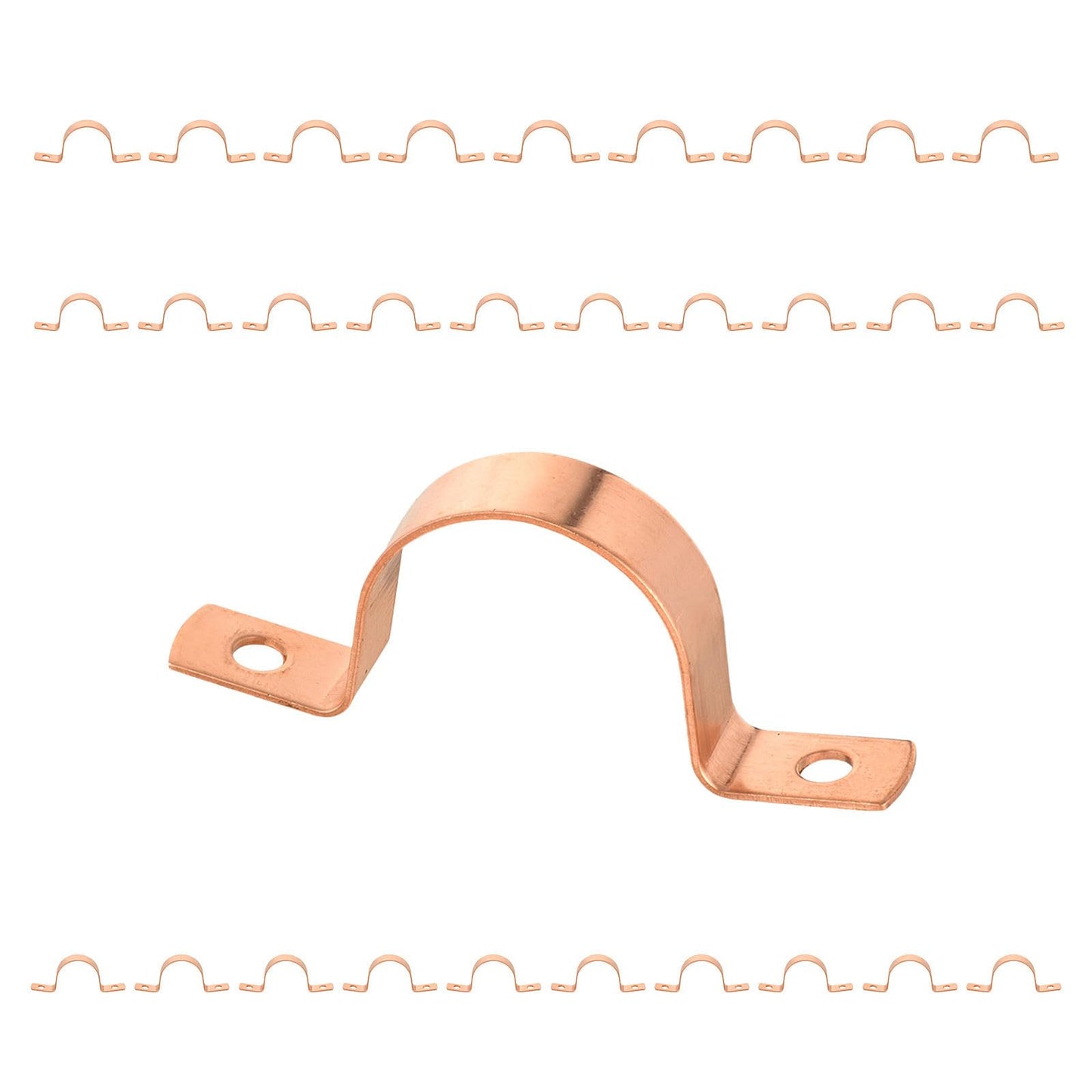 (Pack of 30) Foskan 3/4" C Copper Two Hole Clamp, Copper Plumbing Fittings with Sweat Solder Connection