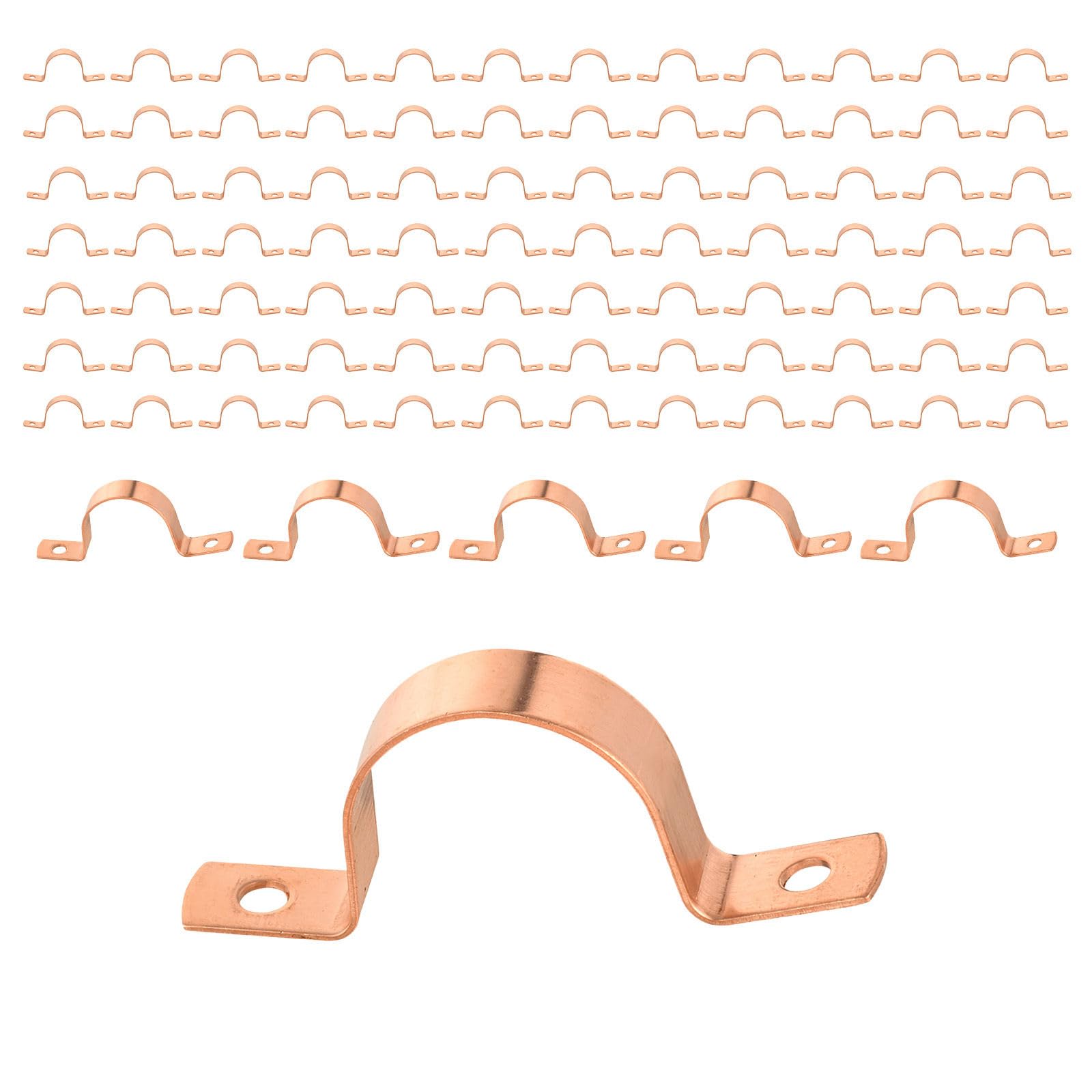 (Pack of 30) Foskan 3/4" C Copper Two Hole Clamp, Copper Plumbing Fittings with Sweat Solder Connection