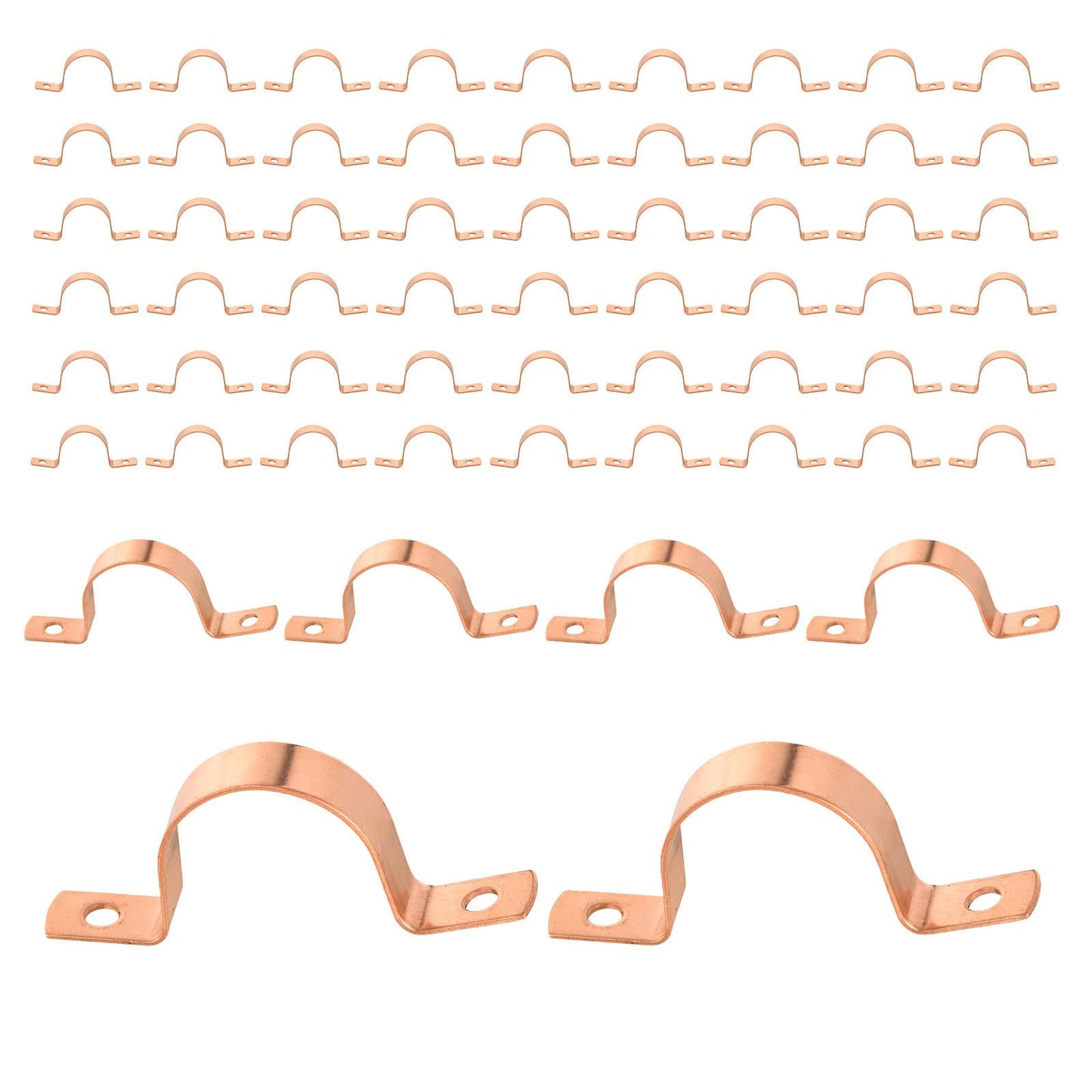 (Pack of 30) Foskan 3/4" C Copper Two Hole Clamp, Copper Plumbing Fittings with Sweat Solder Connection