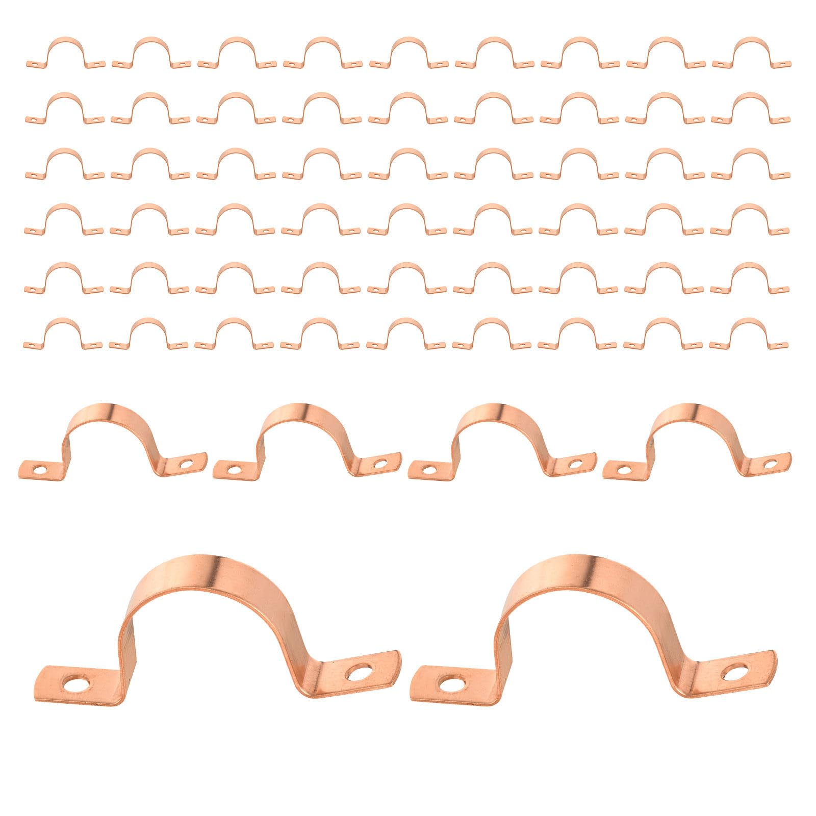 (Pack of 30) Foskan 3/4" C Copper Two Hole Clamp, Copper Plumbing Fittings with Sweat Solder Connection