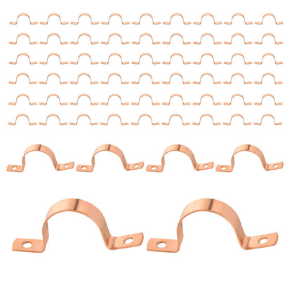 (Pack of 30) Foskan 3/4" C Copper Two Hole Clamp, Copper Plumbing Fittings with Sweat Solder Connection