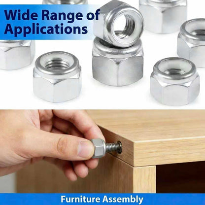 #10-24 Locknuts,60PCS 304 (18-8) Stainless Steel Nylon Insert Lock Nuts,Standard Inch Thread Nylock Nuts