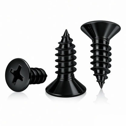 #10 x1-1/4 [100 Pack] Flat Head Phillips Drive Self Tapping Screws, Sheet Metal Screws, Black Oxide, 304 Stainless Steel (18-8), Corrosion Resistant Screw for Wood, Sheet Metal and More