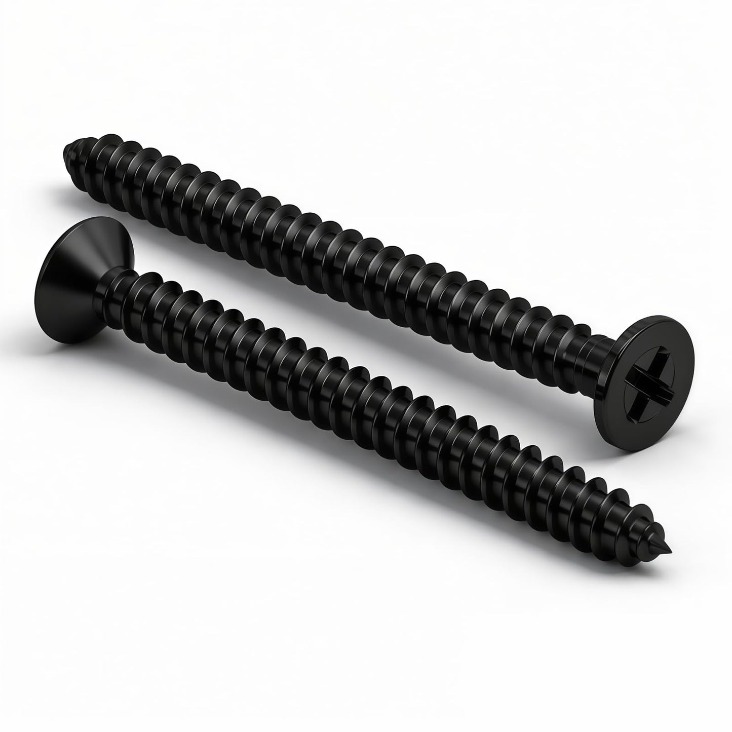 #10 x1-1/4 [100 Pack] Flat Head Phillips Drive Self Tapping Screws, Sheet Metal Screws, Black Oxide, 304 Stainless Steel (18-8), Corrosion Resistant Screw for Wood, Sheet Metal and More