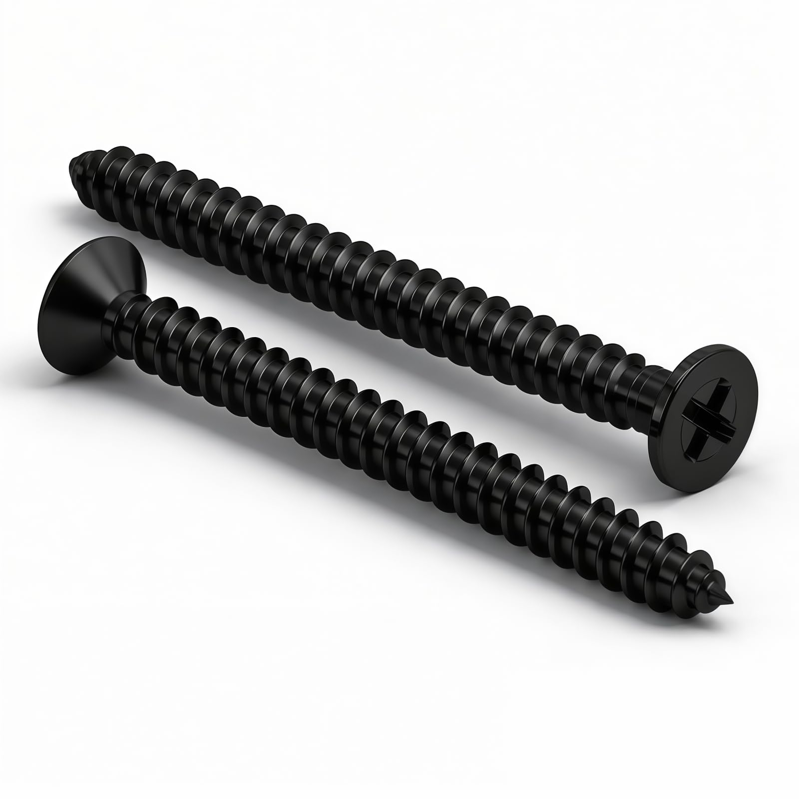 #10 x1-1/4 [100 Pack] Flat Head Phillips Drive Self Tapping Screws, Sheet Metal Screws, Black Oxide, 304 Stainless Steel (18-8), Corrosion Resistant Screw for Wood, Sheet Metal and More
