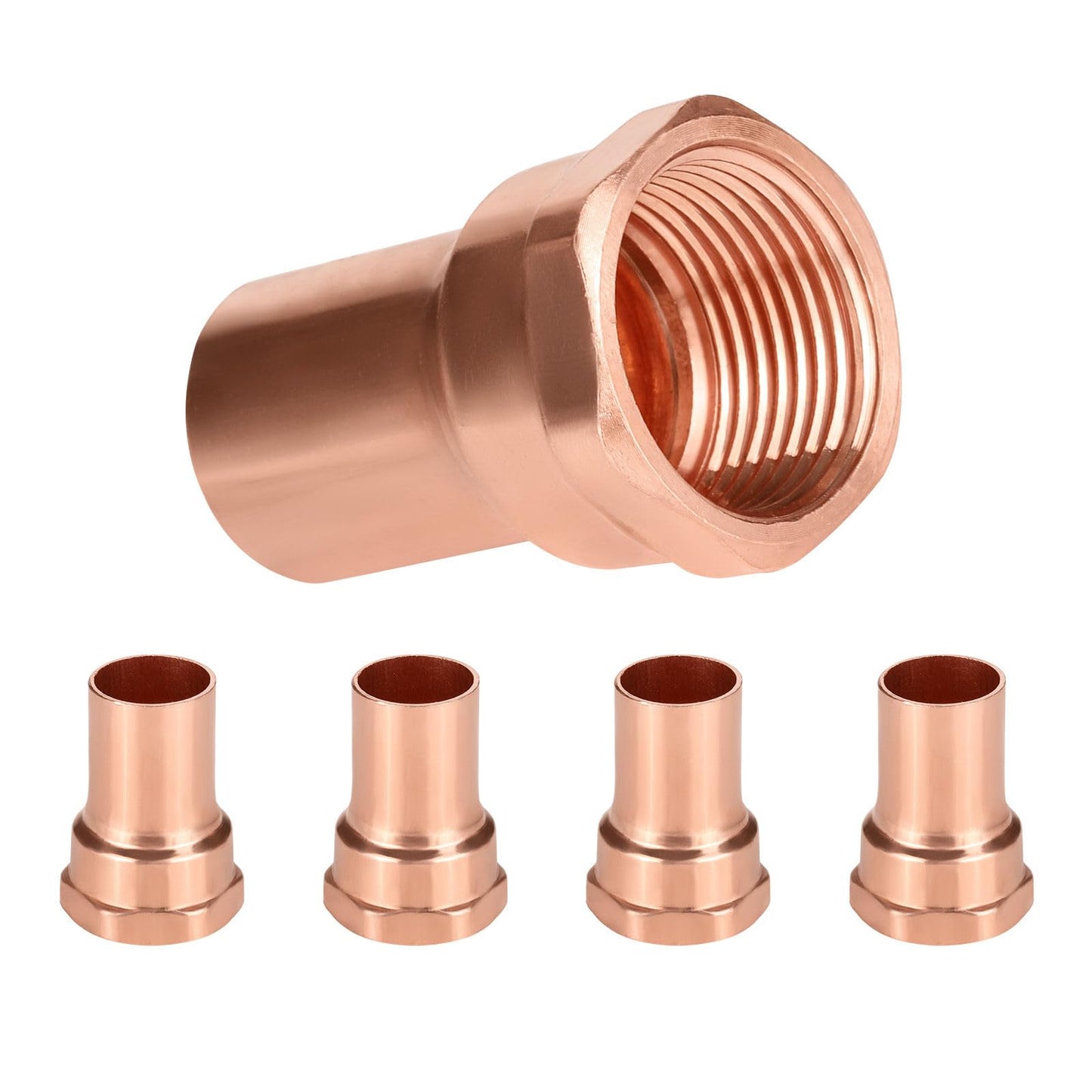 (Pack of 10) Foskan 3/4" C x 1/2" FNPT Copper Female Adapter, Copper Plumbing Fittings with Sweat Solder Connection