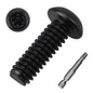 #10-24 x 1/2" Button Head Torx Security Screws, 304 Stainless Steel 18-8, Black Torx Drive Screws for Outdoor, Automotive License Plates, 50-Pack with Bit TT25
