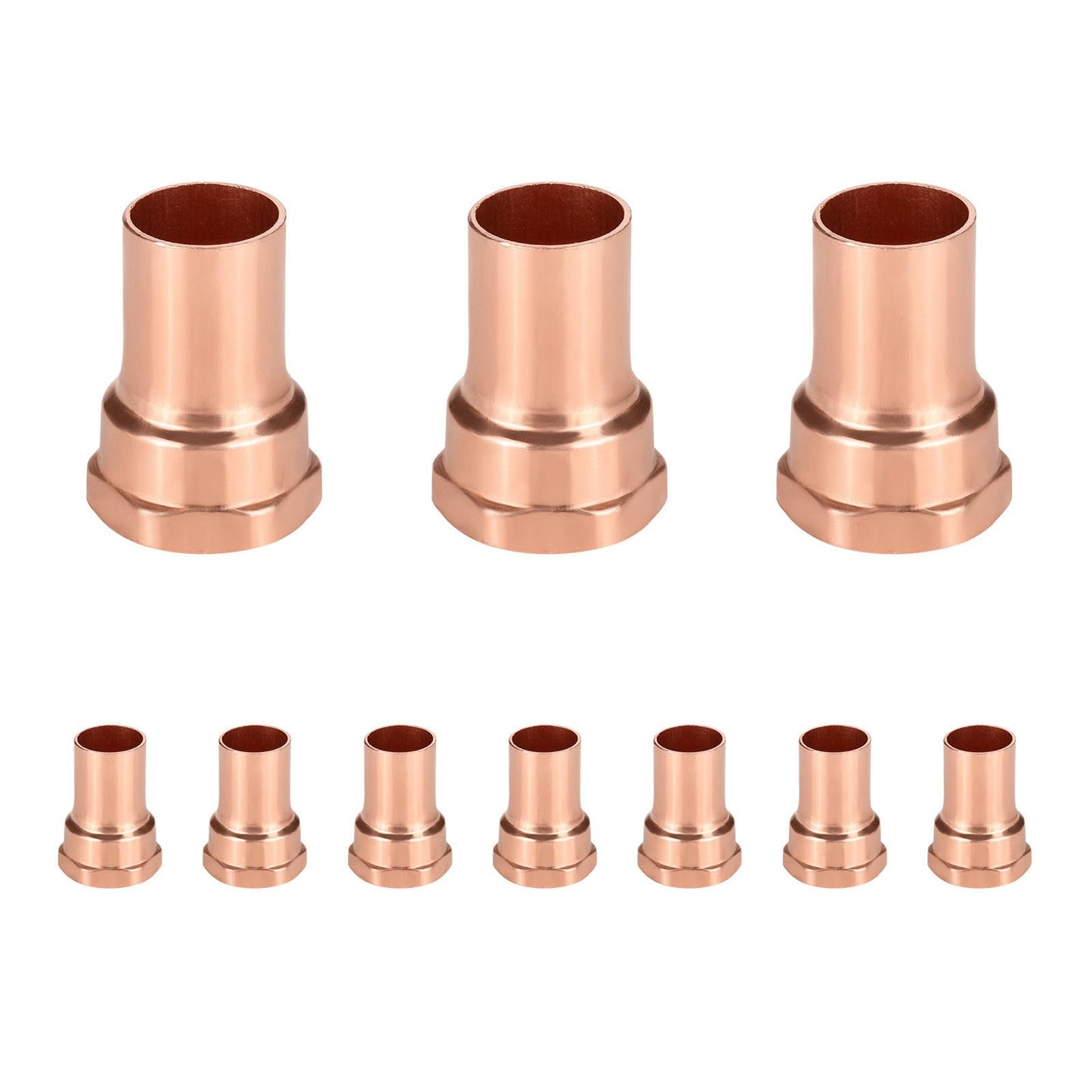 (Pack of 10) Foskan 3/4" C x 1/2" FNPT Copper Female Adapter, Copper Plumbing Fittings with Sweat Solder Connection
