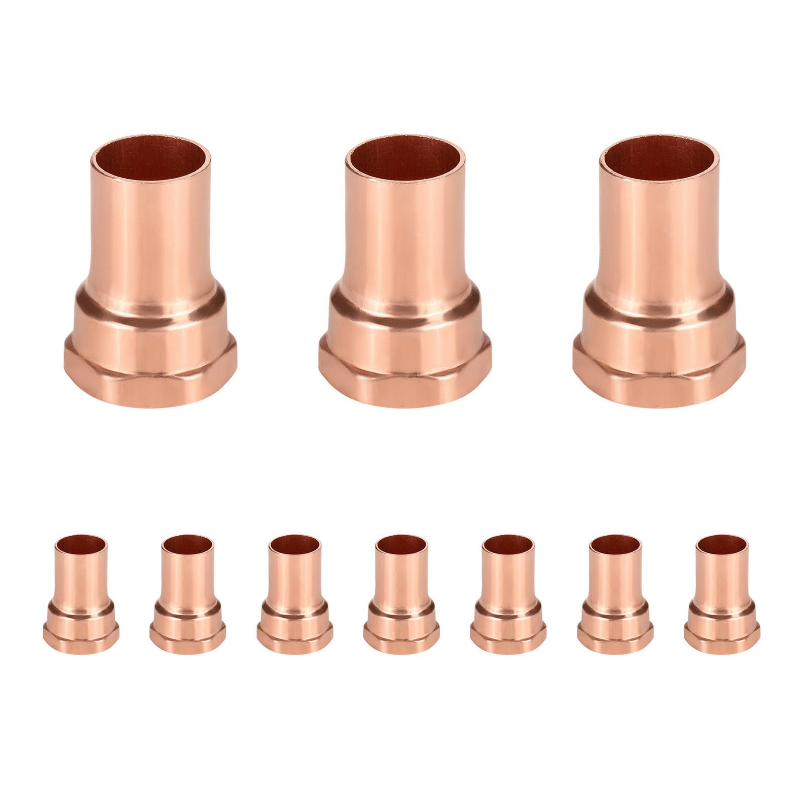 (Pack of 10) Foskan 3/4" C x 1/2" FNPT Copper Female Adapter, Copper Plumbing Fittings with Sweat Solder Connection