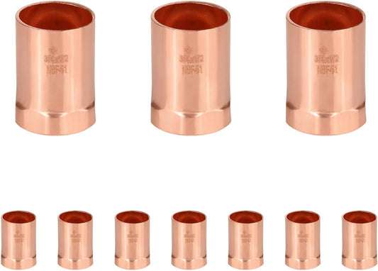 (Pack of 10) Foskan 3/4" C x 1/2" FNPT Copper Female Adapter, Copper Plumbing Fittings with Sweat Solder Connection