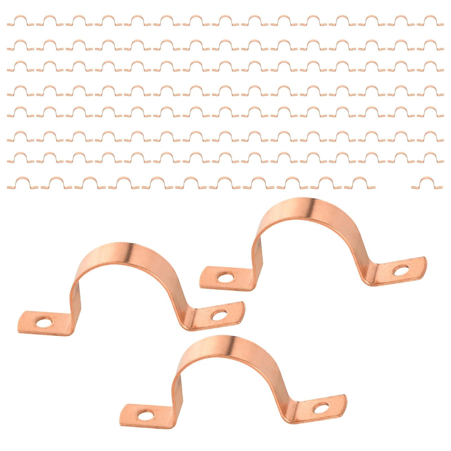 (Pack of 30) Foskan 3/4" C Copper Two Hole Clamp, Copper Plumbing Fittings with Sweat Solder Connection