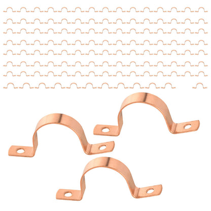 (Pack of 30) Foskan 3/4" C Copper Two Hole Clamp, Copper Plumbing Fittings with Sweat Solder Connection