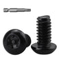#10-24 x 1/2" Button Head Torx Security Screws, 304 Stainless Steel 18-8, Black Torx Drive Screws for Outdoor, Automotive License Plates, 50-Pack with Bit TT25