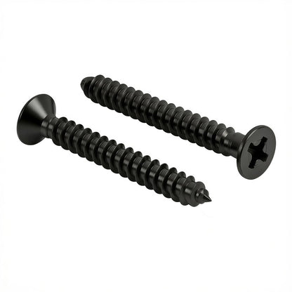 #10 x1-1/4 [100 Pack] Flat Head Phillips Drive Self Tapping Screws, Sheet Metal Screws, Black Oxide, 304 Stainless Steel (18-8), Corrosion Resistant Screw for Wood, Sheet Metal and More