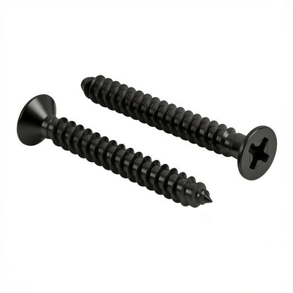 #10 x1-1/4 [100 Pack] Flat Head Phillips Drive Self Tapping Screws, Sheet Metal Screws, Black Oxide, 304 Stainless Steel (18-8), Corrosion Resistant Screw for Wood, Sheet Metal and More