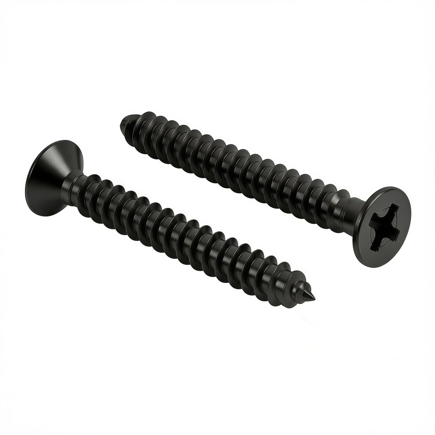 #10 x1-1/4 [100 Pack] Flat Head Phillips Drive Self Tapping Screws, Sheet Metal Screws, Black Oxide, 304 Stainless Steel (18-8), Corrosion Resistant Screw for Wood, Sheet Metal and More