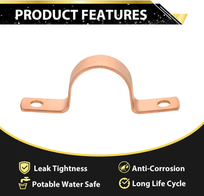 (Pack of 30) Foskan 3/4" C Copper Two Hole Clamp, Copper Plumbing Fittings with Sweat Solder Connection