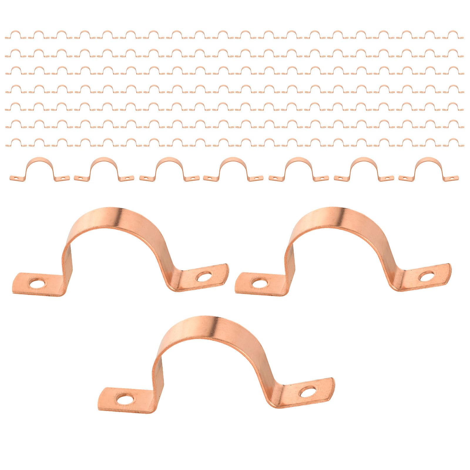 (Pack of 30) Foskan 3/4" C Copper Two Hole Clamp, Copper Plumbing Fittings with Sweat Solder Connection