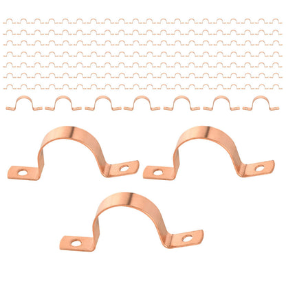 (Pack of 30) Foskan 3/4" C Copper Two Hole Clamp, Copper Plumbing Fittings with Sweat Solder Connection
