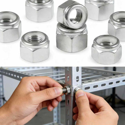 #10-24 Locknuts,60PCS 304 (18-8) Stainless Steel Nylon Insert Lock Nuts,Standard Inch Thread Nylock Nuts
