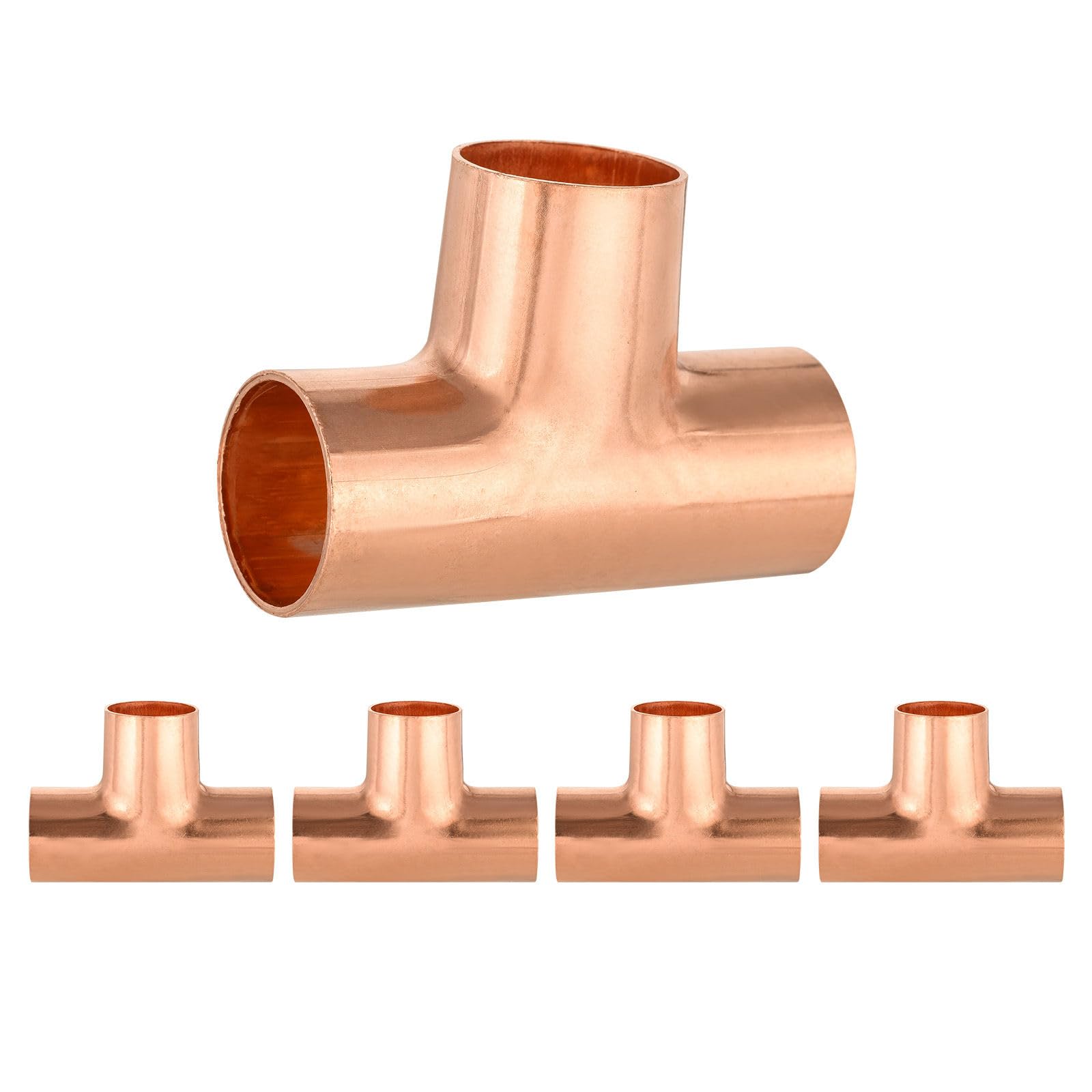 (Pack of 15) Foskan 3/4" C x C x C Copper Tee, Copper Plumbing Fittings with Sweat Solder Connection