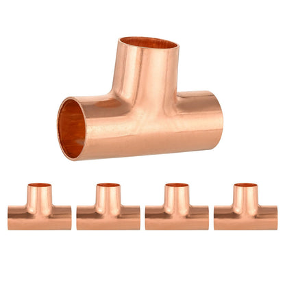 (Pack of 15) Foskan 3/4" C x C x C Copper Tee, Copper Plumbing Fittings with Sweat Solder Connection
