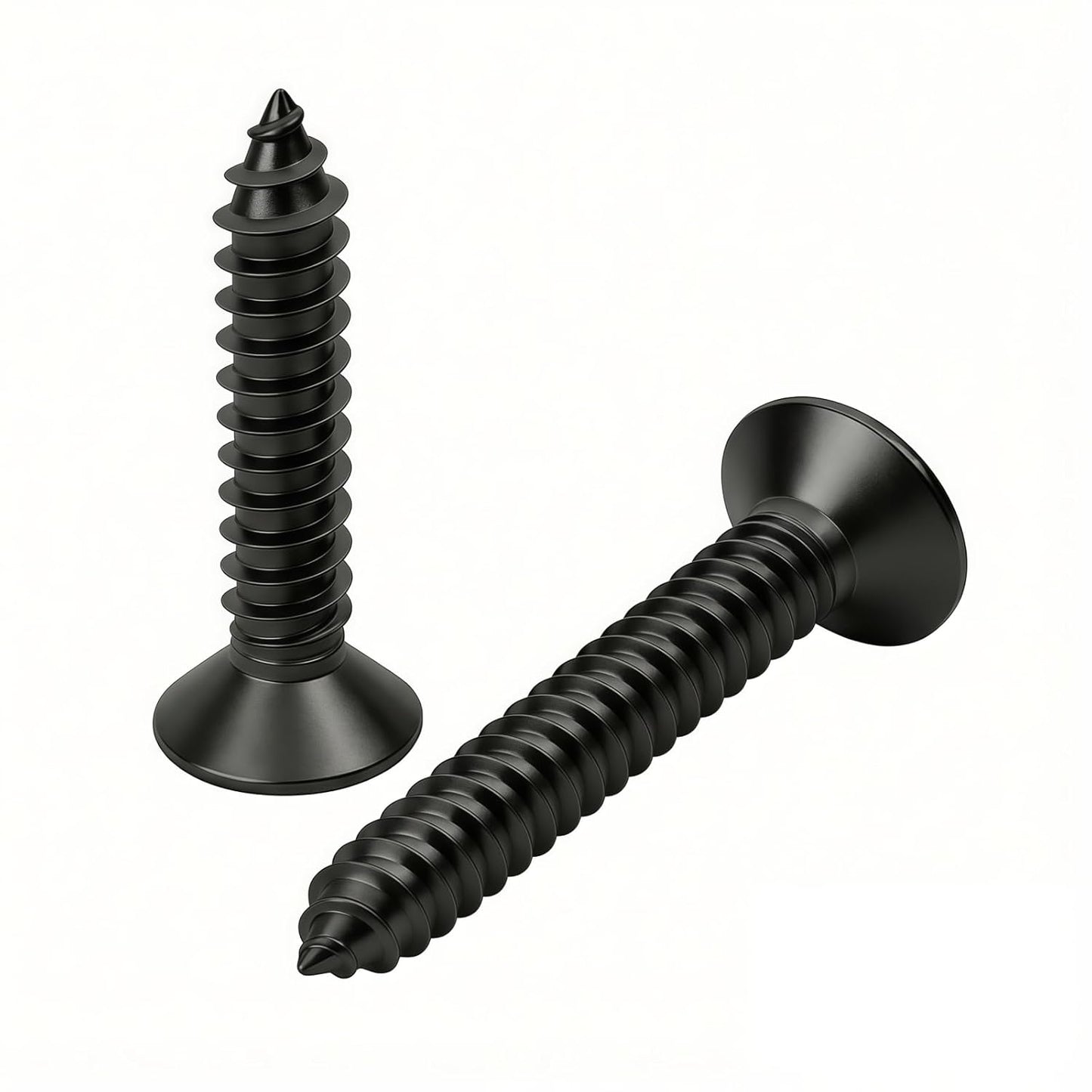 #10 x1-1/4 [100 Pack] Flat Head Phillips Drive Self Tapping Screws, Sheet Metal Screws, Black Oxide, 304 Stainless Steel (18-8), Corrosion Resistant Screw for Wood, Sheet Metal and More