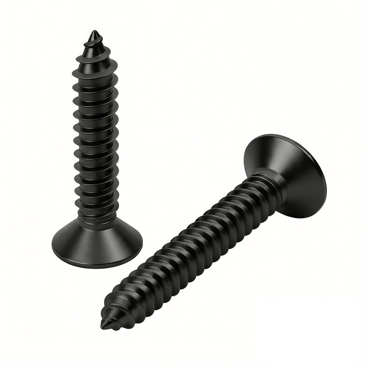 #10 x1-1/4 [100 Pack] Flat Head Phillips Drive Self Tapping Screws, Sheet Metal Screws, Black Oxide, 304 Stainless Steel (18-8), Corrosion Resistant Screw for Wood, Sheet Metal and More