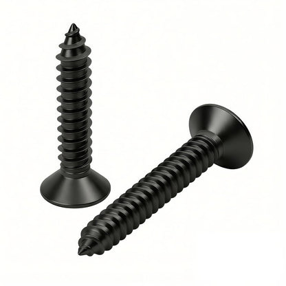 #10 x1-1/4 [100 Pack] Flat Head Phillips Drive Self Tapping Screws, Sheet Metal Screws, Black Oxide, 304 Stainless Steel (18-8), Corrosion Resistant Screw for Wood, Sheet Metal and More