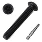 #10-24 x 1/2" Button Head Torx Security Screws, 304 Stainless Steel 18-8, Black Torx Drive Screws for Outdoor, Automotive License Plates, 50-Pack with Bit TT25