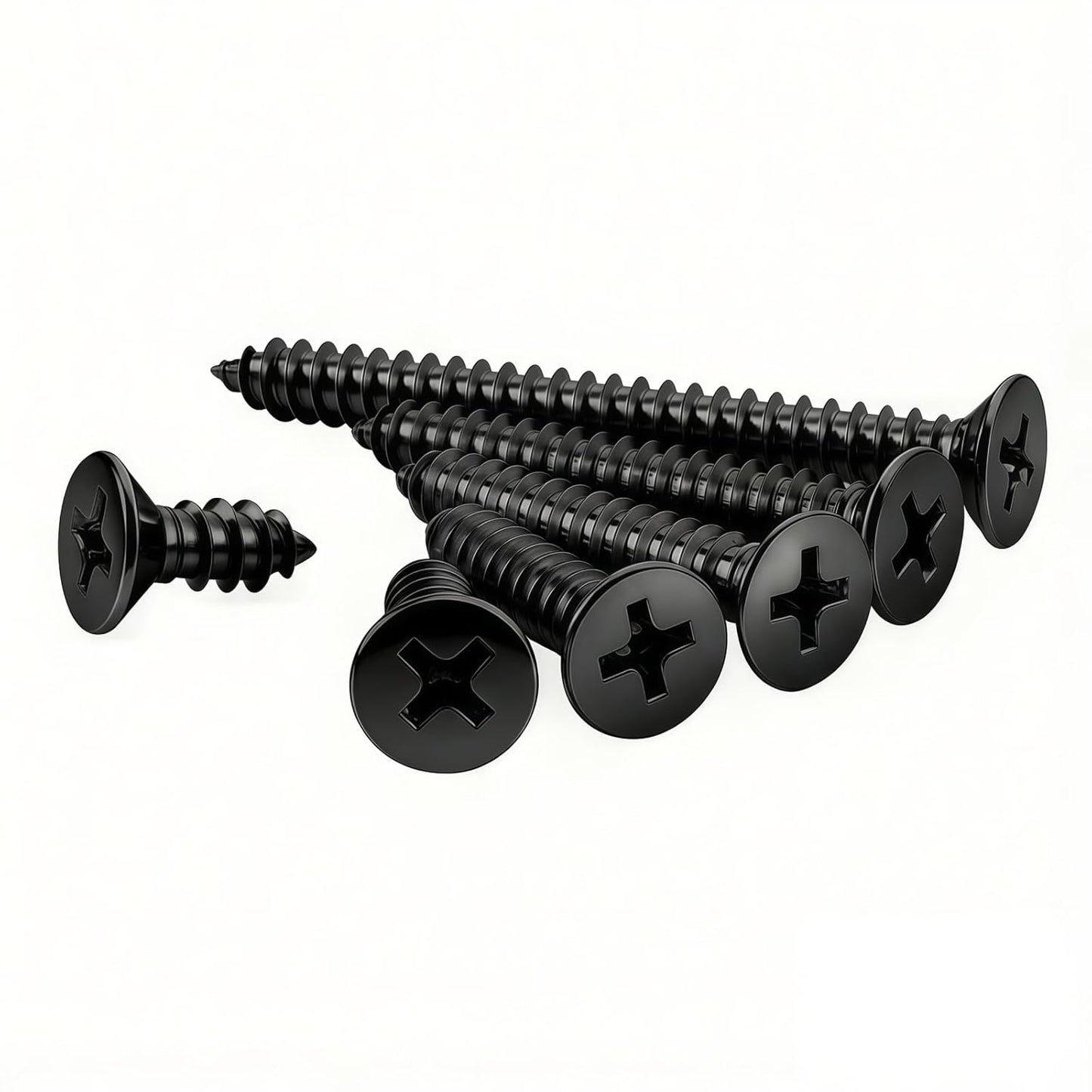 #10 x1-1/4 [100 Pack] Flat Head Phillips Drive Self Tapping Screws, Sheet Metal Screws, Black Oxide, 304 Stainless Steel (18-8), Corrosion Resistant Screw for Wood, Sheet Metal and More