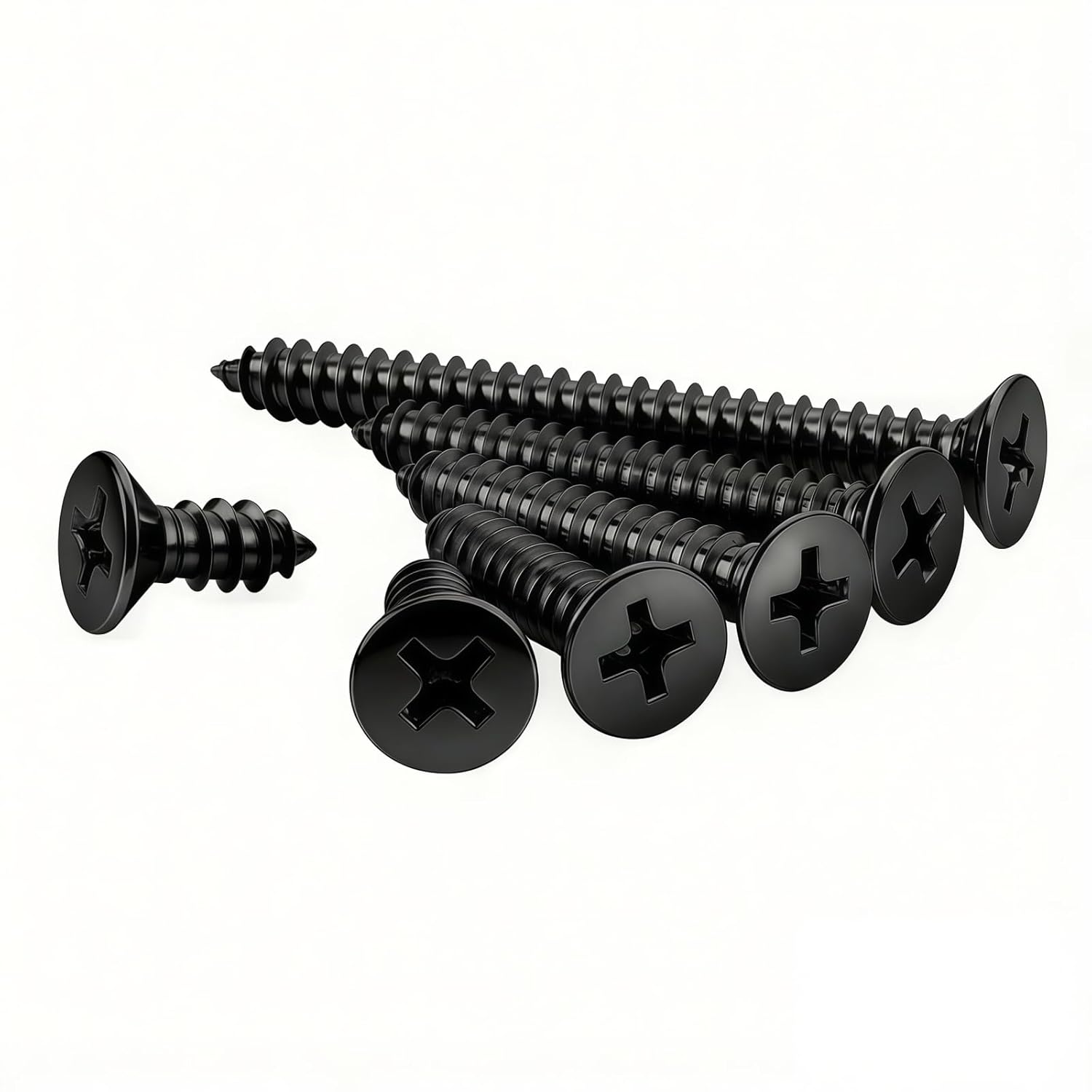 #10 x1-1/4 [100 Pack] Flat Head Phillips Drive Self Tapping Screws, Sheet Metal Screws, Black Oxide, 304 Stainless Steel (18-8), Corrosion Resistant Screw for Wood, Sheet Metal and More
