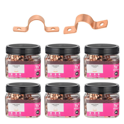 (Pack of 30) Foskan 3/4" C Copper Two Hole Clamp, Copper Plumbing Fittings with Sweat Solder Connection