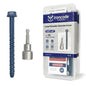 1/2" x 5"Concrete Screw Anchor with Drill Bit & Hex Driver | Heavy-Duty, Superior Corrosion Resistant Blue Coated Fasteners for Anchoring Heavy Fixtures 10pcs/Box