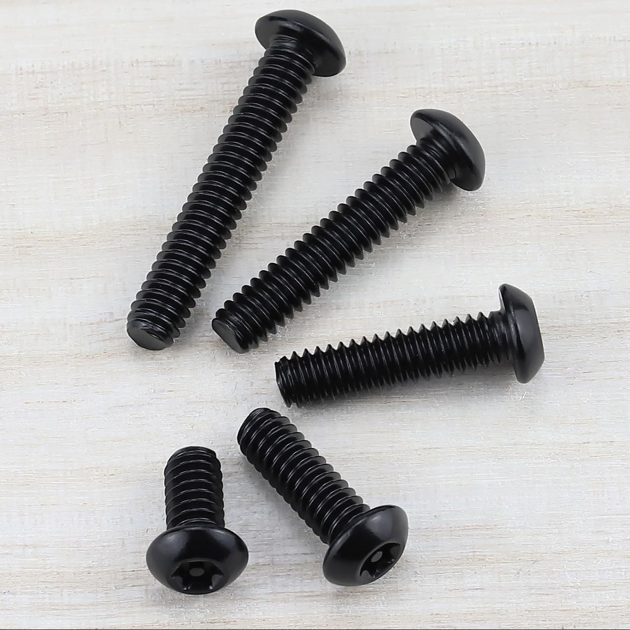 #10-24 x 1/2" Button Head Torx Security Screws, 304 Stainless Steel 18-8, Black Torx Drive Screws for Outdoor, Automotive License Plates, 50-Pack with Bit TT25