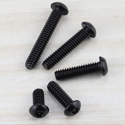 #10-24 x 1/2" Button Head Torx Security Screws, 304 Stainless Steel 18-8, Black Torx Drive Screws for Outdoor, Automotive License Plates, 50-Pack with Bit TT25