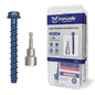 1/2" x 5"Concrete Screw Anchor with Drill Bit & Hex Driver | Heavy-Duty, Superior Corrosion Resistant Blue Coated Fasteners for Anchoring Heavy Fixtures 10pcs/Box