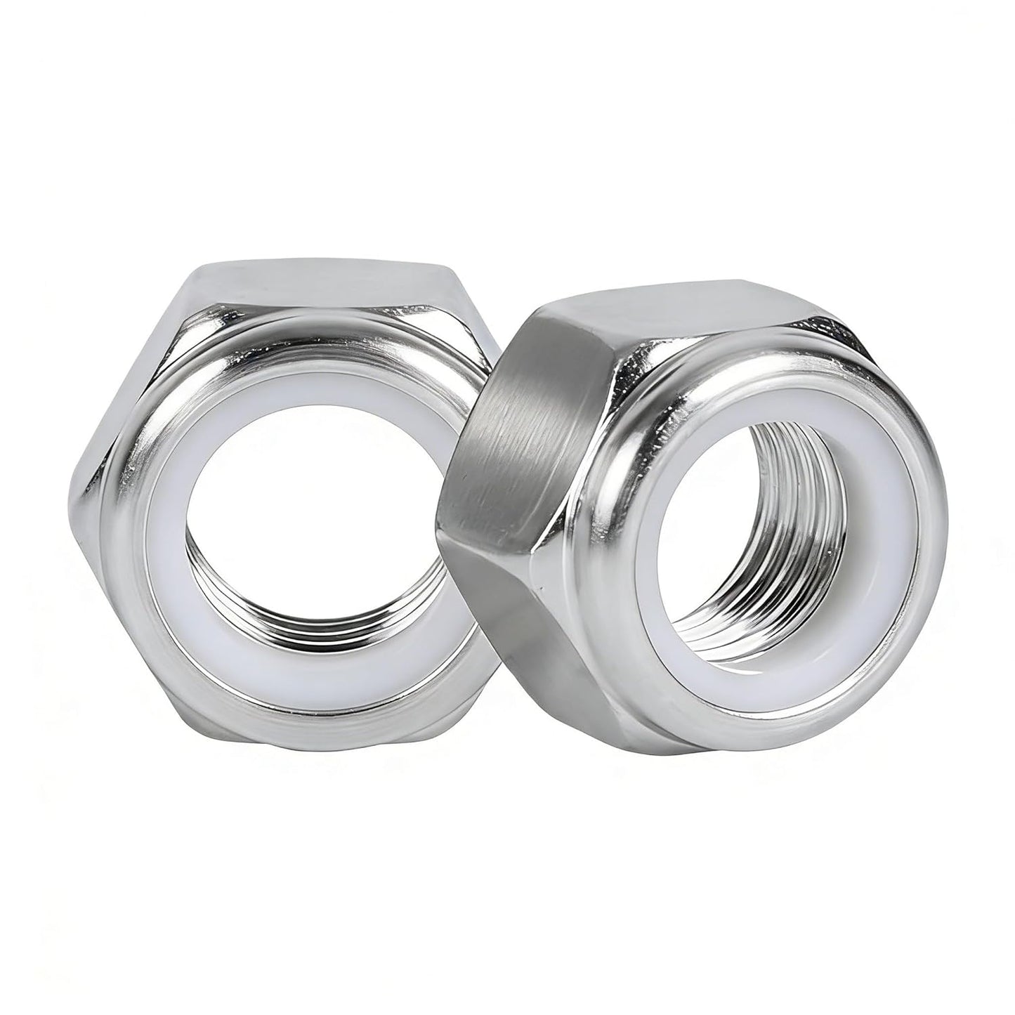 #10-24 Locknuts,60PCS 304 (18-8) Stainless Steel Nylon Insert Lock Nuts,Standard Inch Thread Nylock Nuts