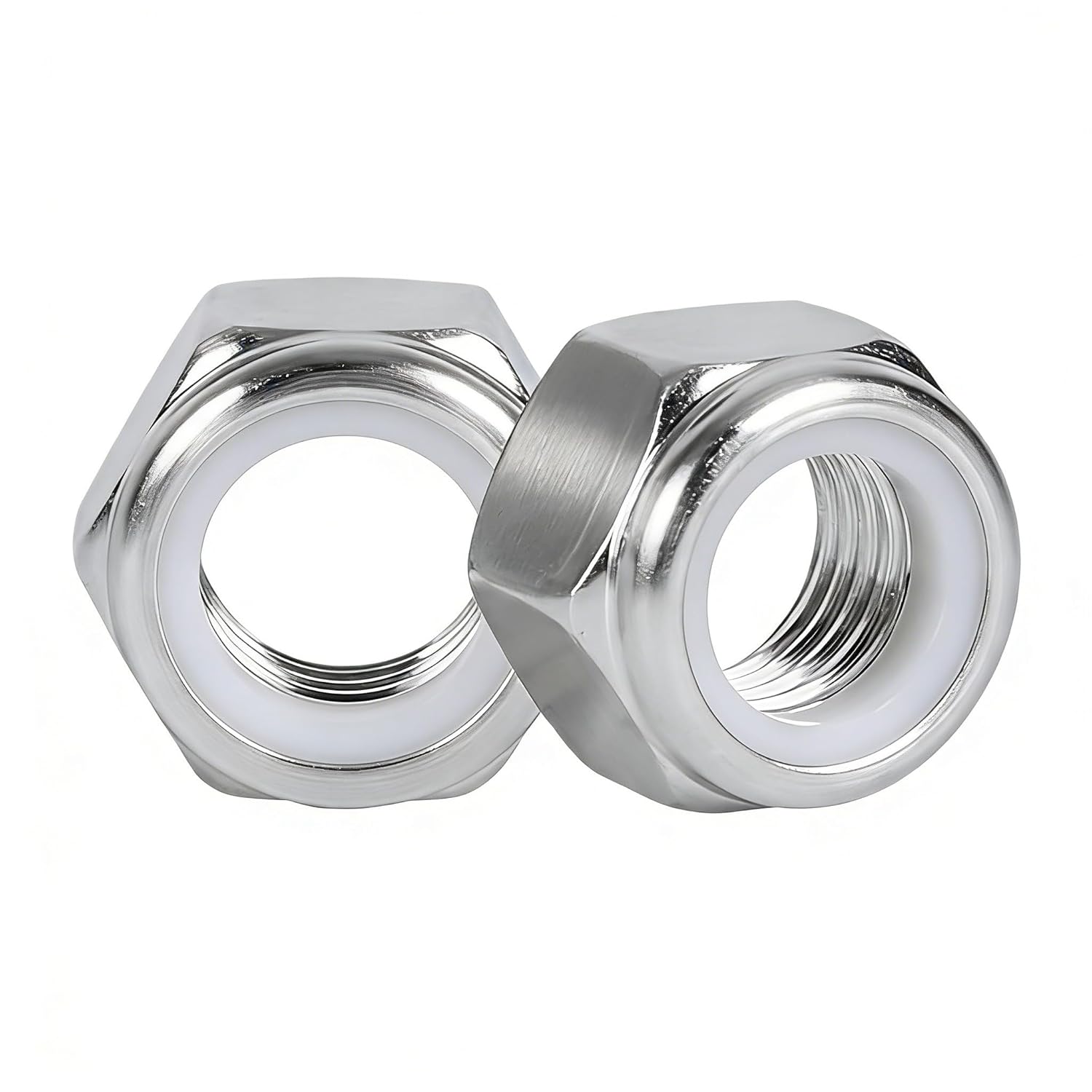 #10-24 Locknuts,60PCS 304 (18-8) Stainless Steel Nylon Insert Lock Nuts,Standard Inch Thread Nylock Nuts