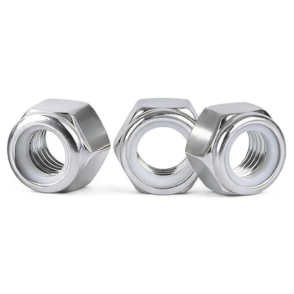 #10-24 Locknuts,60PCS 304 (18-8) Stainless Steel Nylon Insert Lock Nuts,Standard Inch Thread Nylock Nuts