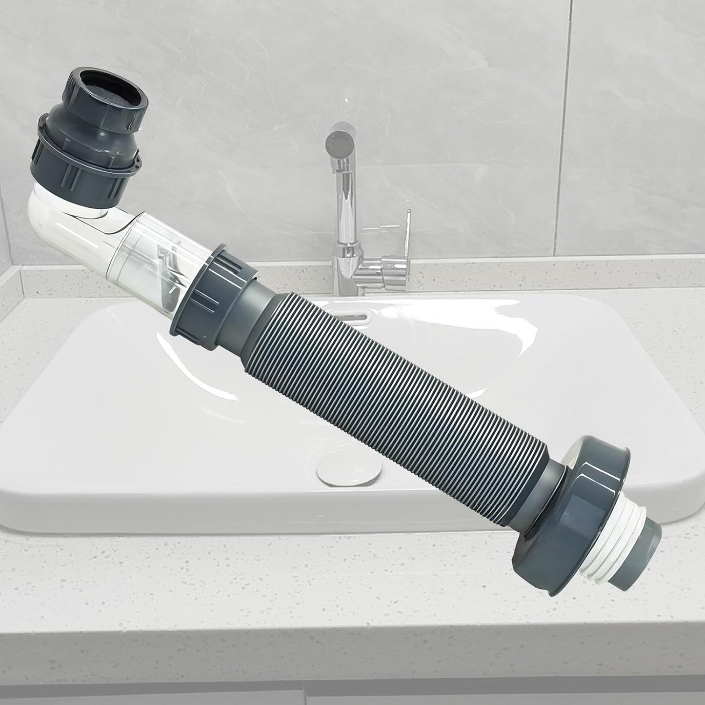 1 1/4 to 1 1/2 Sink Drain Adapter, Extension Coupling with Slip Joint Connection, PP Reducing Pipe Adapter Fitting for Bathroom and Kitchen P-Trap Repair