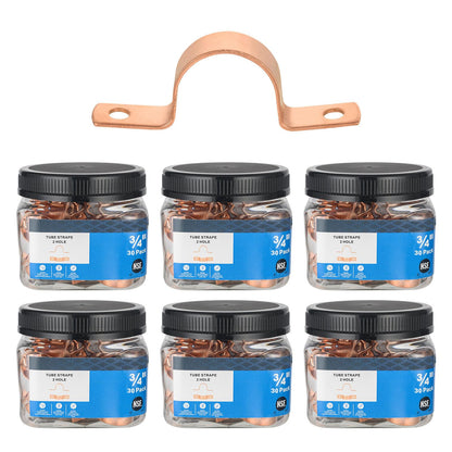 (Pack of 30) Foskan 3/4" C Copper Two Hole Clamp, Copper Plumbing Fittings with Sweat Solder Connection